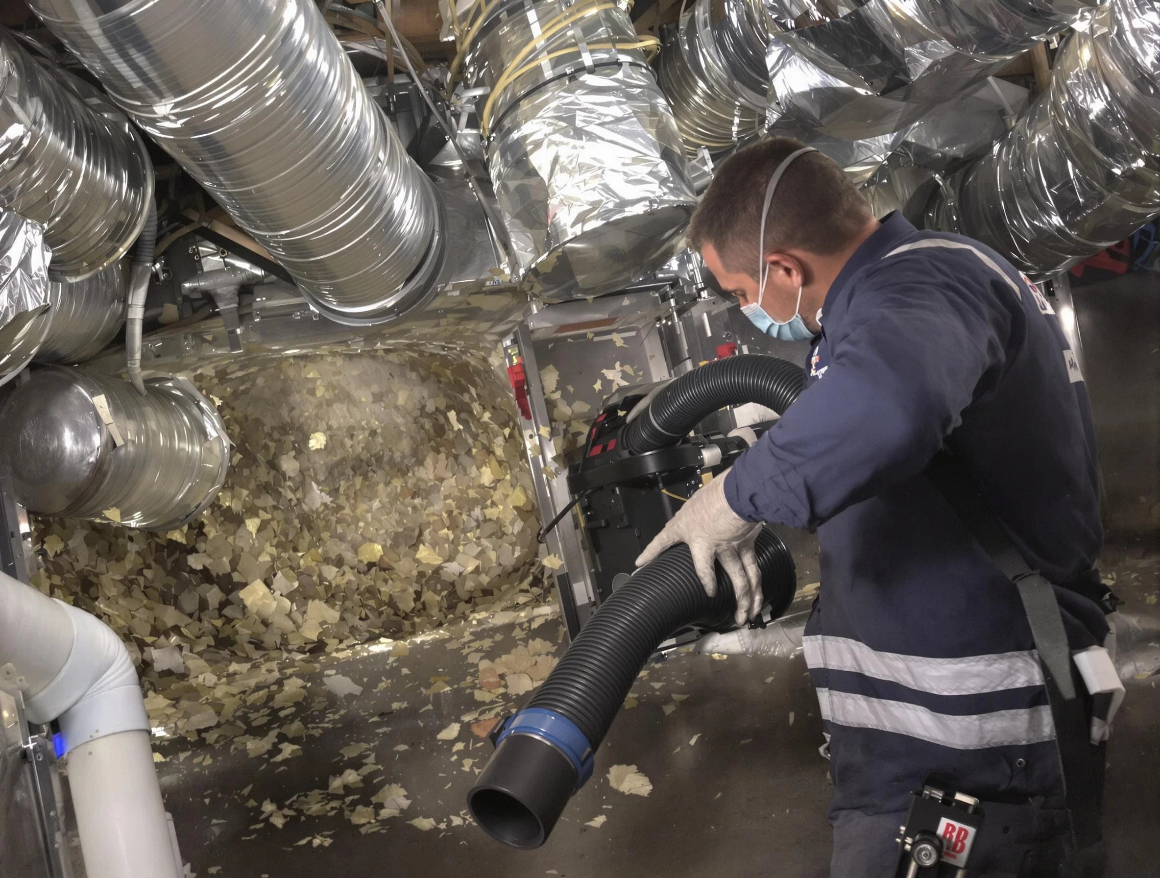 King George Air Duct Cleaning specialist operating negative pressure cleaning equipment for thorough duct maintenance in King George