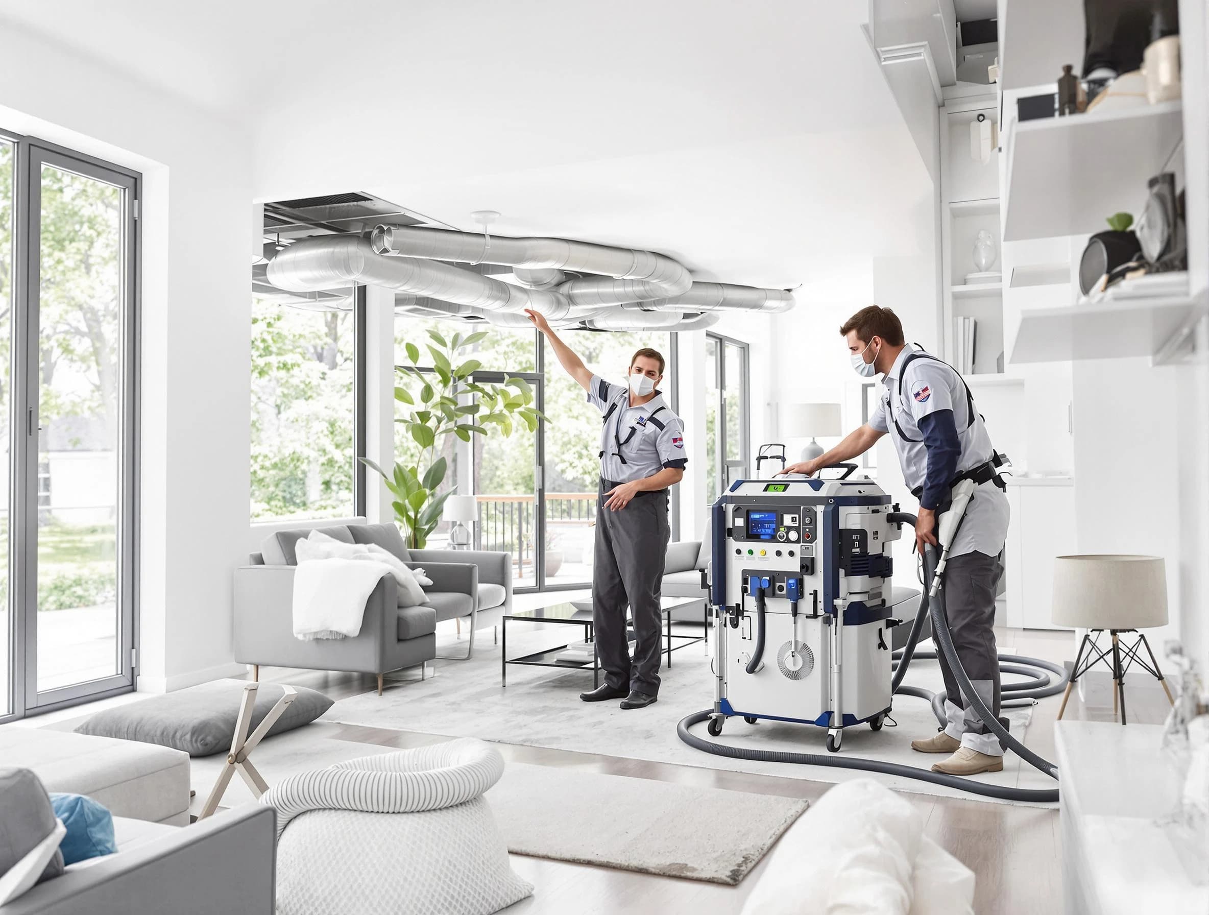 King George Air Duct Cleaning professional conducting pure air duct cleaning with state-of-the-art equipment in King George