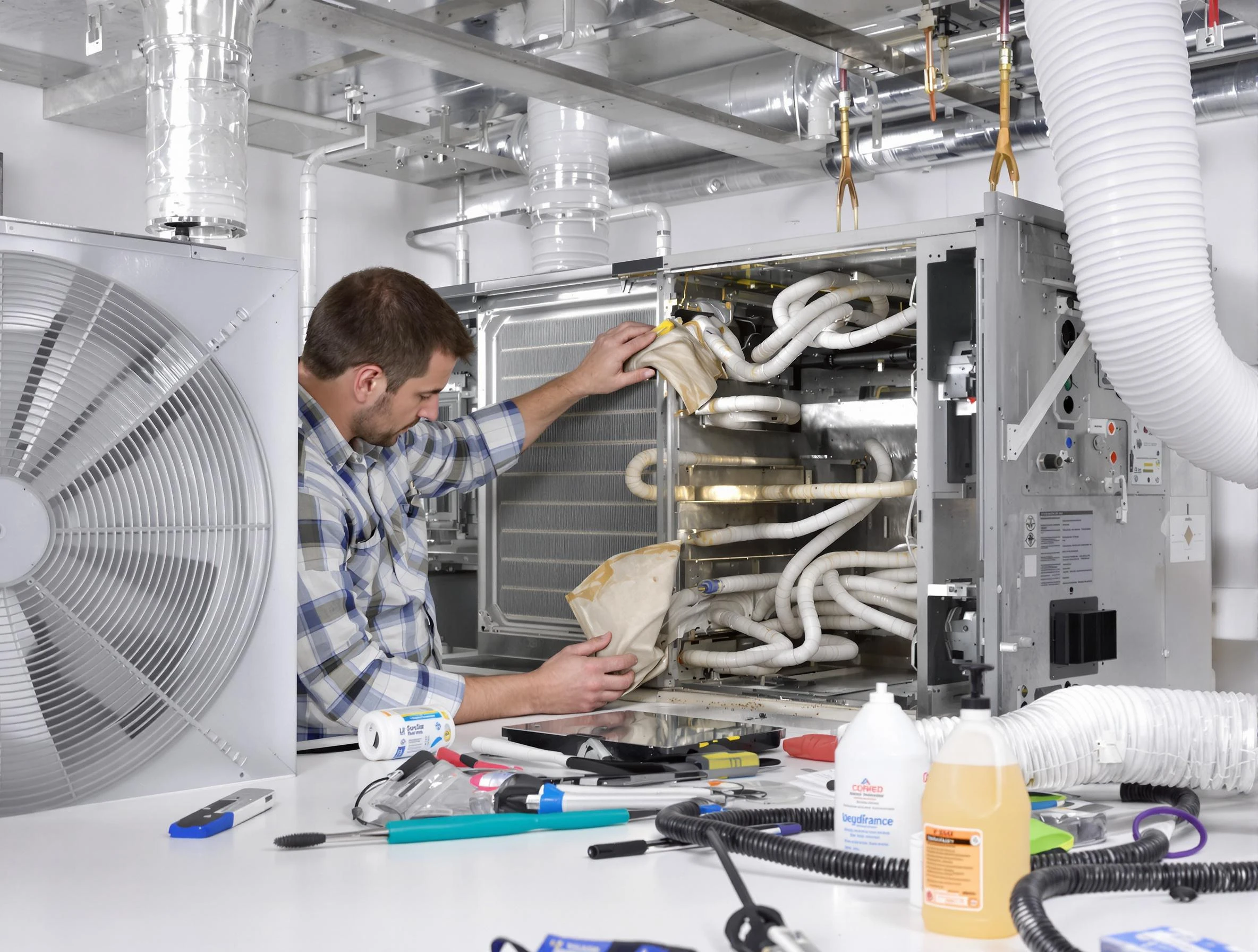 King George Air Duct Cleaning specialist performing precision AC coil cleaning in King George