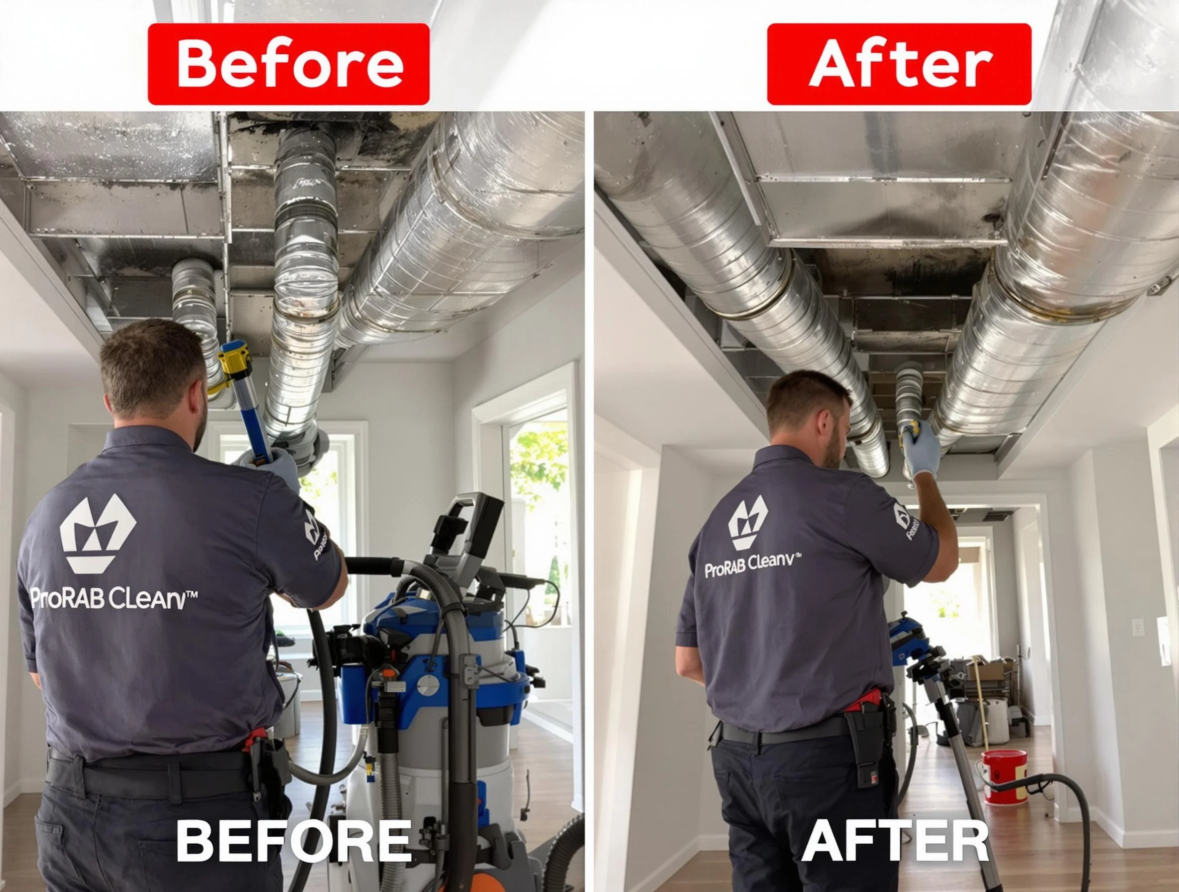King George Air Duct Cleaning expert performing thorough residential duct cleaning in a King George home